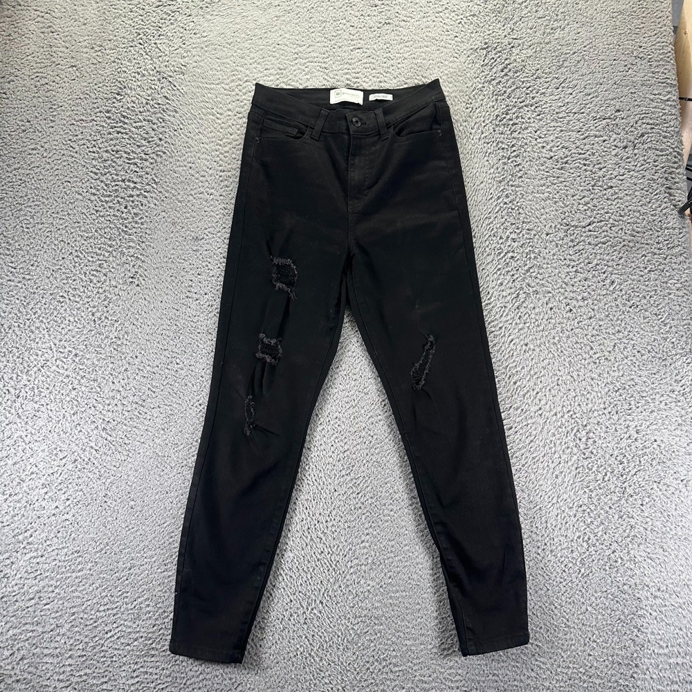 Celebrity Pink Janda Jeans Womens 7 Black Cotton Skinny Ankle Distressed Stretch